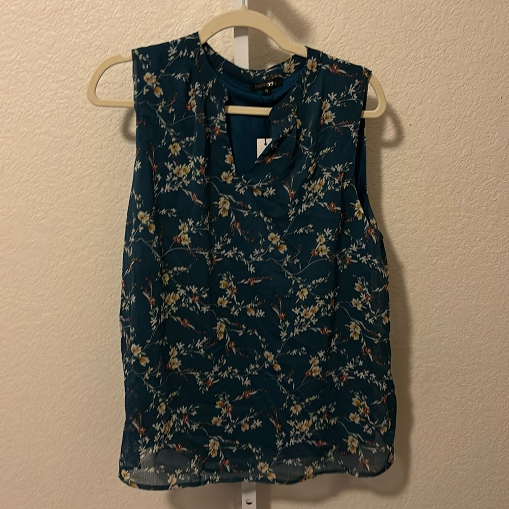 NWT Papermoon Blue Blouse floral XL